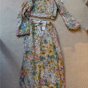 Asos edition collection Floral Sequin Two-Piece Set NWT